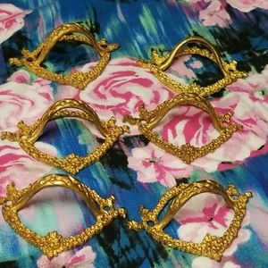 NWOT 6 Vintage gold tone drawer pull handles